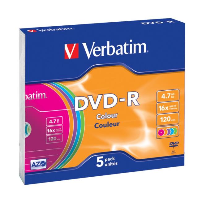 Verbatim - DVD-R Colour 4,7 GB 5 pieza(s)