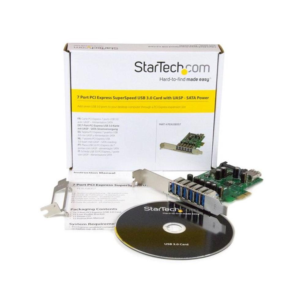 StarTech.com - Adaptador tarjeta PCI Express de 7 puertos USB 3.0 con perfil bajo o completo