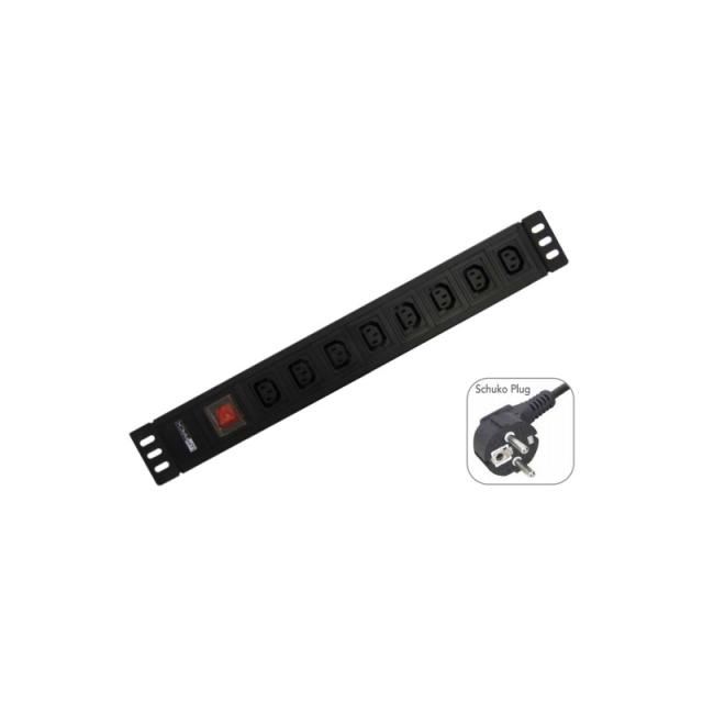 WP - WPN-PDU-G05-08 base múltiple 2 m 8 salidas AC Negro