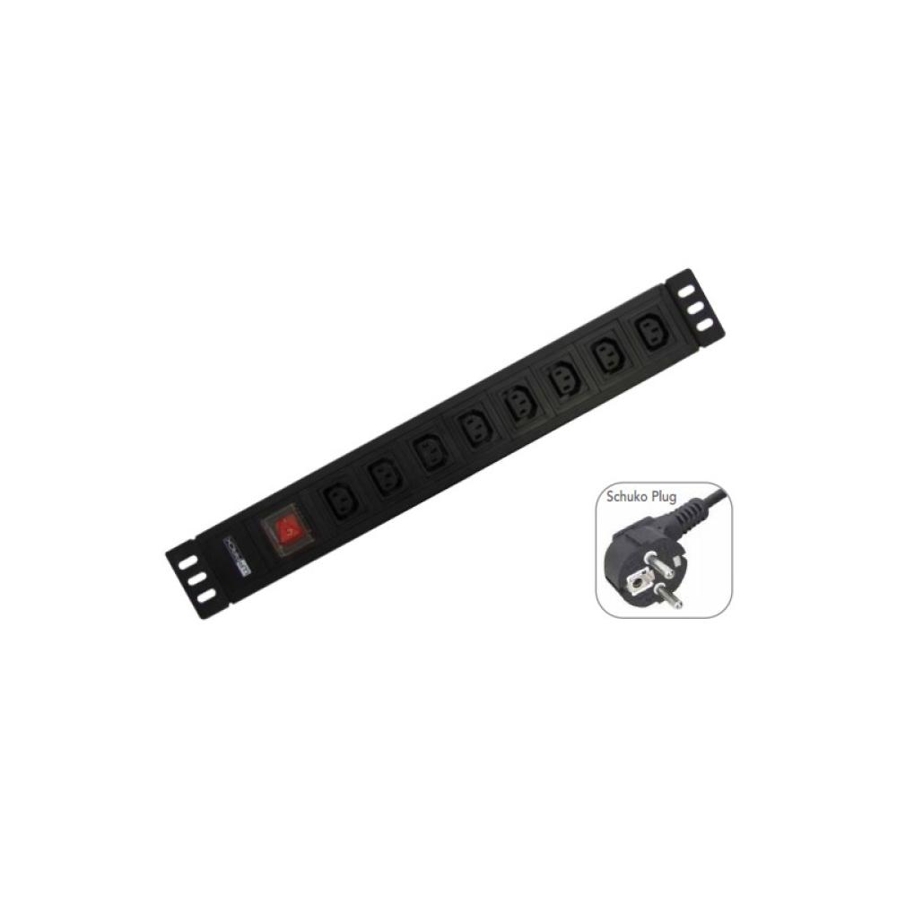 WP - WPN-PDU-G05-08 base múltiple 2 m 8 salidas AC Negro