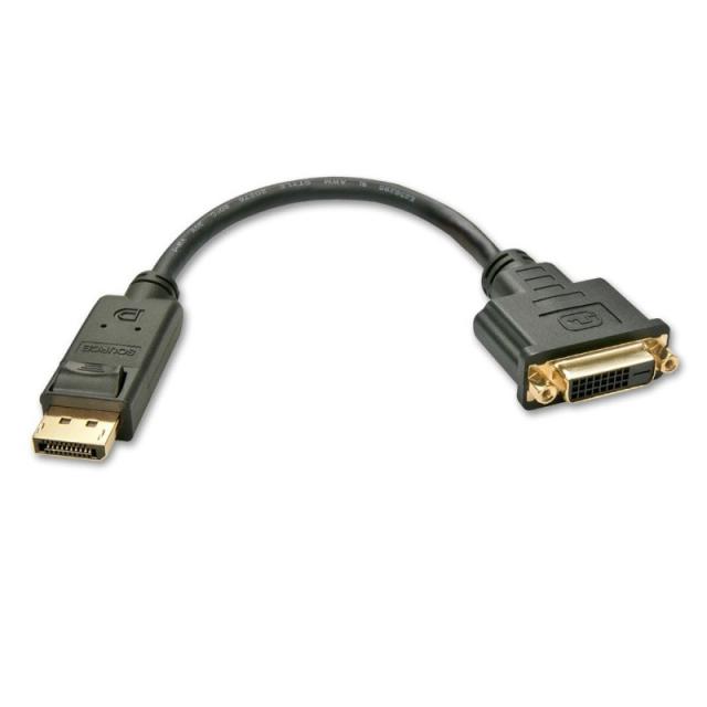 Lindy - 41004 adaptador de cable de vídeo 0,15 m DisplayPort DVI-D Negro