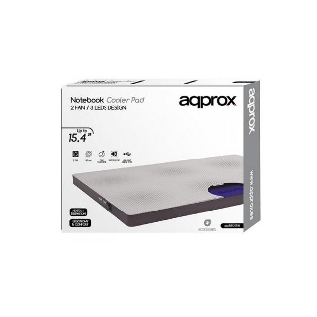 Approx - appNBC05W almohadilla fría 39,1 cm (15.4") Gris, Blanco