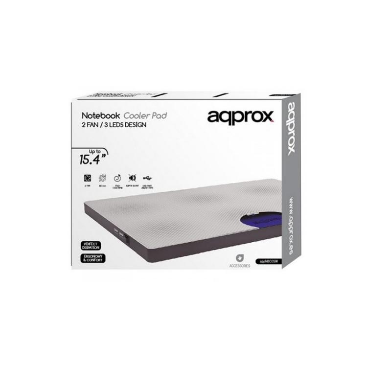 Approx - appNBC05W almohadilla fría 39,1 cm (15.4") Gris, Blanco