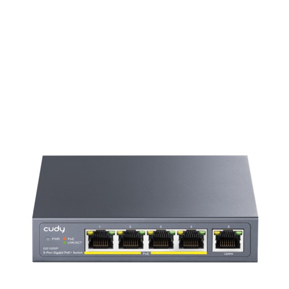Cudy - GS1005P switch Gigabit Ethernet (10/100/1000) Energía sobre Ethernet (PoE) Gris