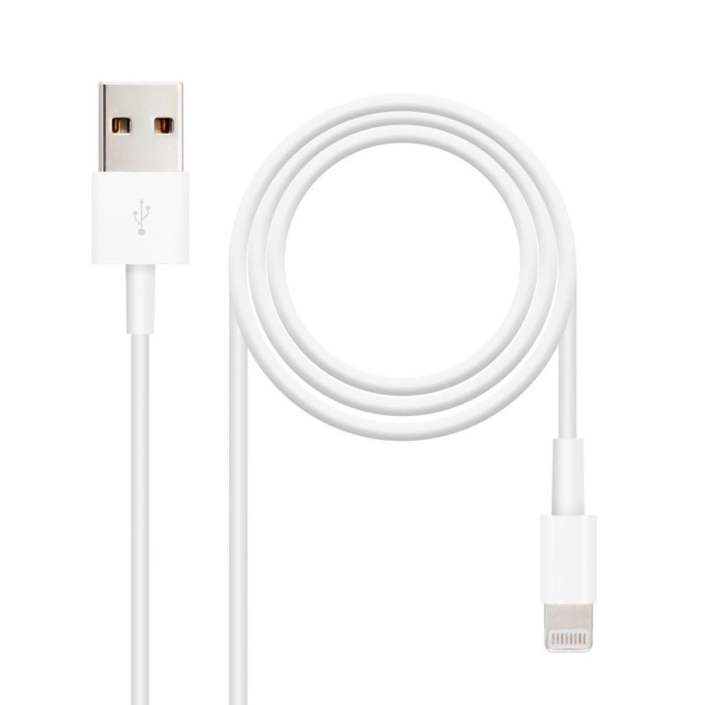 Nanocable - CABLE LIGHTNING IPHONE A USB 2.0, IPHONE LIGHTNING-USB A/M, 1.0 M