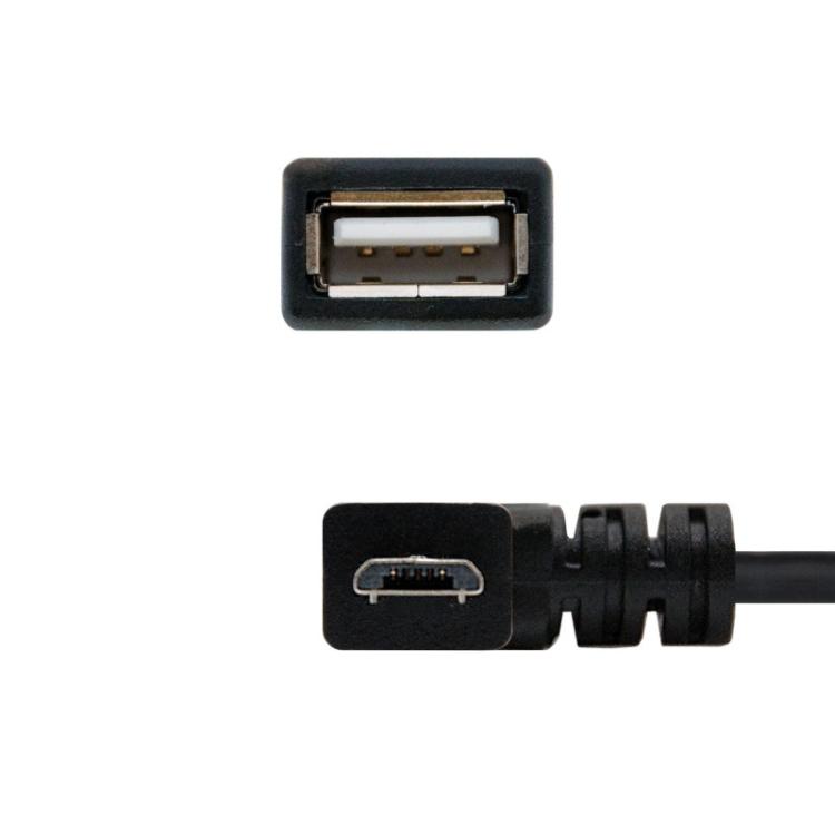 Nanocable - CABLE USB 2.0 OTG ACODADO, TIPO MICRO B/M-A/H, NEGRO, 15 CM
