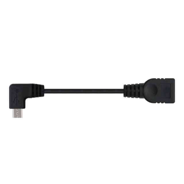 Nanocable - CABLE USB 2.0 OTG ACODADO, TIPO MICRO B/M-A/H, NEGRO, 15 CM