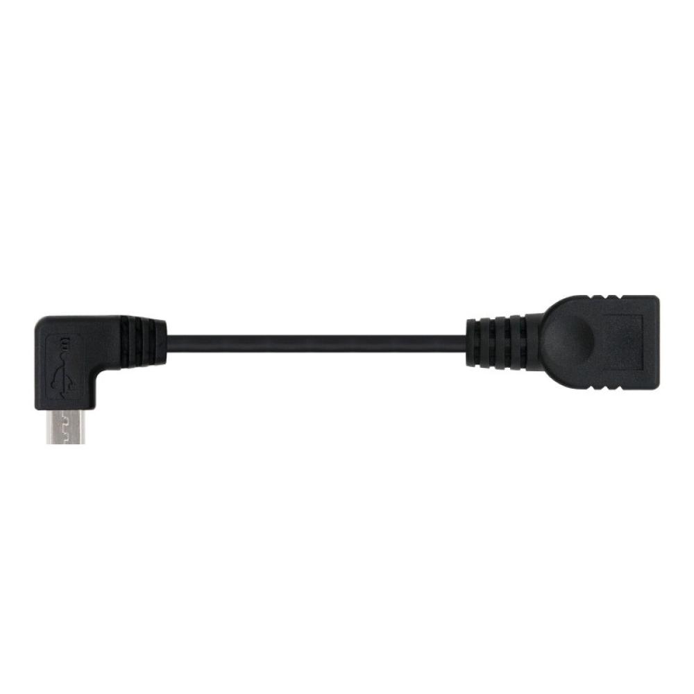 Nanocable - CABLE USB 2.0 OTG ACODADO, TIPO MICRO B/M-A/H, NEGRO, 15 CM