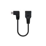 Nanocable - CABLE USB 2.0 OTG ACODADO, TIPO MICRO B/M-A/H, NEGRO, 15 CM