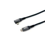 Equip - Cable USB 2.0 C a C en ángulo de 90°, M/M, 2,0 m, PD 100 W, negro