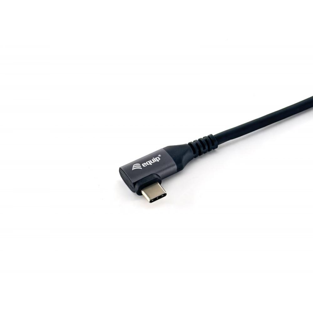 Equip - Cable USB 2.0 C a C en ángulo de 90°, M/M, 2,0 m, PD 100 W, negro