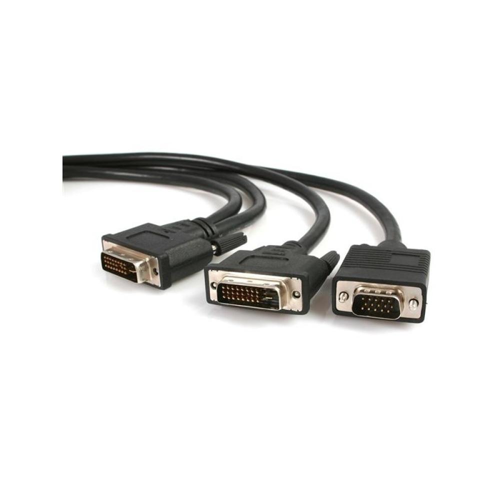 StarTech.com - Cable de 1,8m Multiplicador de Vídeo DVI-I Macho a DVI-D Macho y HD15 VGA Macho para Monitor - Splitter