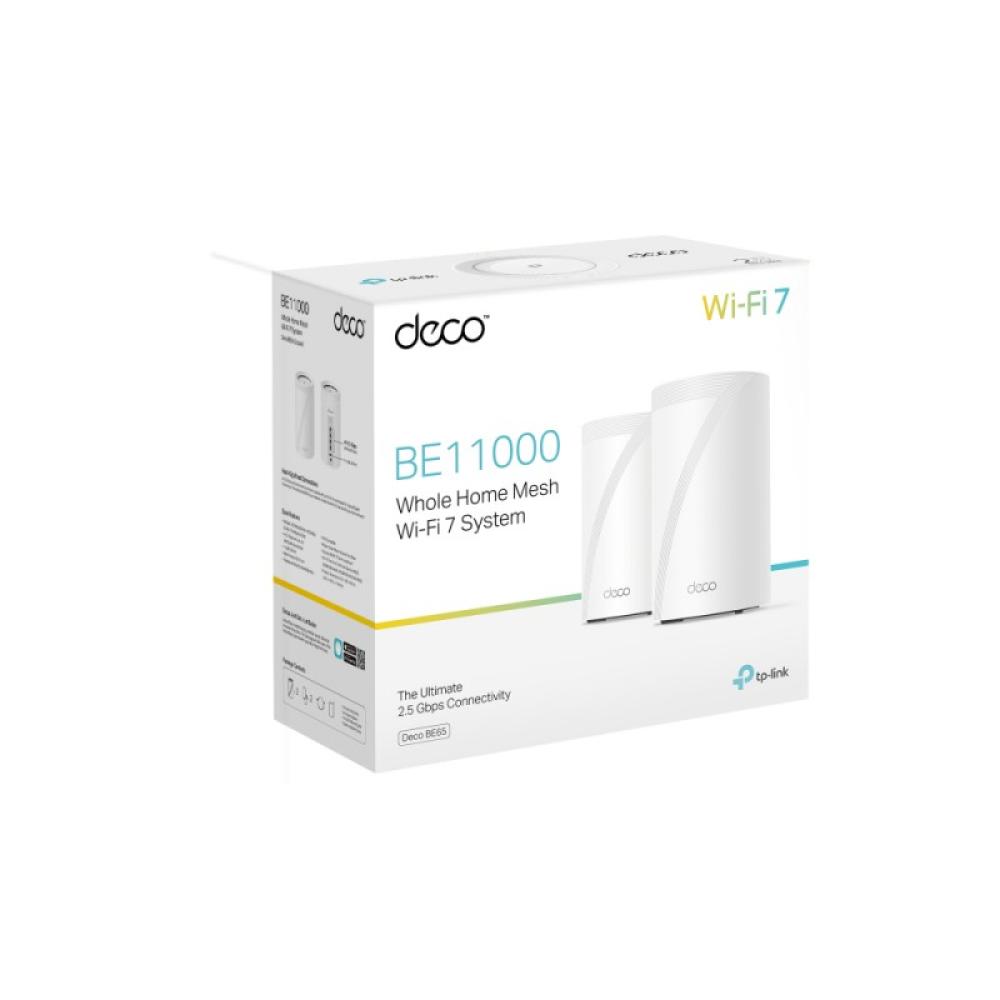 TP-Link - Deco BE65 Tribanda (2.4 GHz / 5 GHz / 6 GHz) Wi-Fi 7 (802.11be) Blanco 4 Interno - DECO BE65(2-PACK)