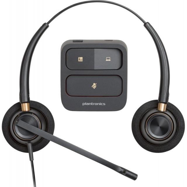 HP Poly - Auriculares binaurales Poly EncorePro 520 con desconexión rápida