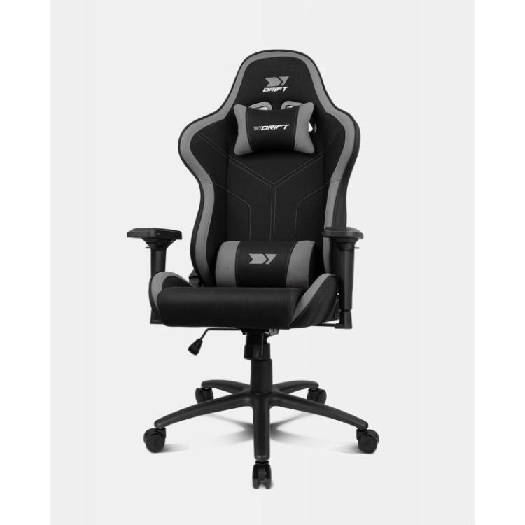 DRIFT - DR110BGRAY silla para videojuegos Butaca para jugar Asiento acolchado Negro, Gris