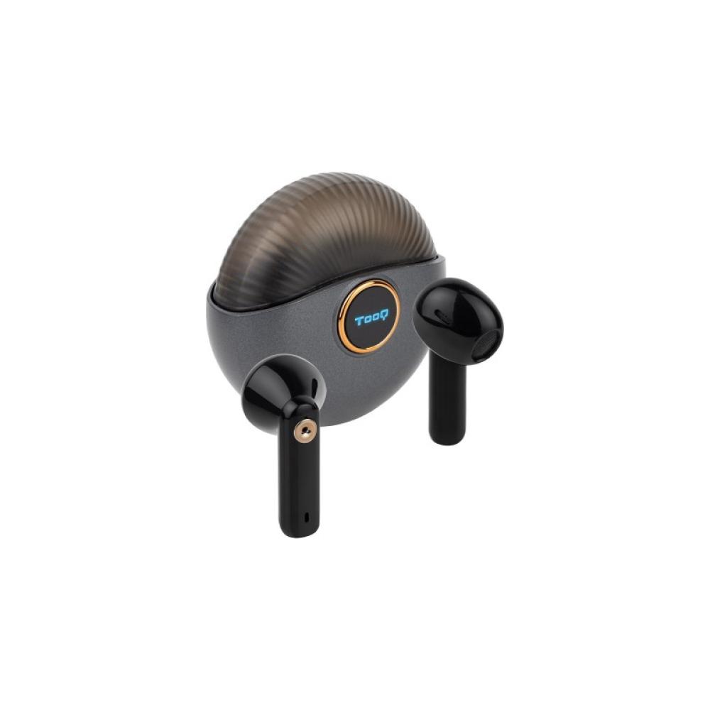 TooQ - Snail Auriculares Inalámbricos + Micrófono Bluetooth con Estuche de Carga, Gris/Negros