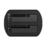 AISENS - Estacion de Docking de Doble Bahia ASDS-D03B SATA 2.5/3.5 a USB 3.0/3.1 Gen1, Clone, Negra