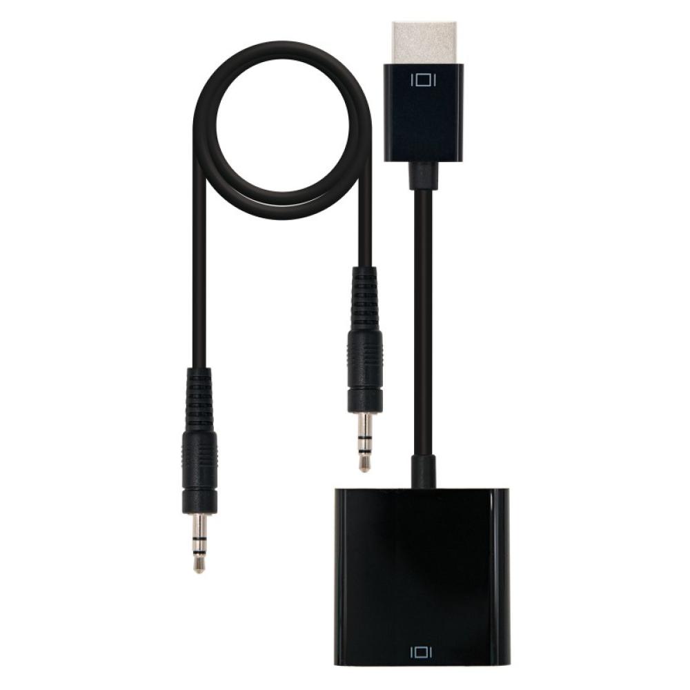 Nanocable - CONVERSOR HDMI A SVGA+AUDIO, HDMI/M-SVGA/H+3.5/H, NEGRO, 10 CM+1.0 M