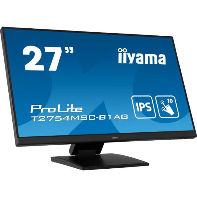 iiyama - ProLite T2754MSC-B1AG pantalla para PC 68,6 cm (27") 1920 x 1080 Pixeles Full HD LED Pantalla táctil Multi-usuario Negr