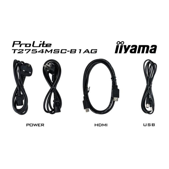 iiyama - ProLite T2754MSC-B1AG pantalla para PC 68,6 cm (27") 1920 x 1080 Pixeles Full HD LED Pantalla táctil Multi-usuario Negr