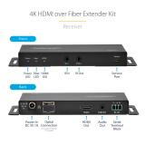 StarTech.com - Juego Extensor de HDMI 4K por Fibra - 4K a 60Hz hasta 1km (Monomodo) o 330m (Multimodo) - Fibra Óptica LC - HDR -
