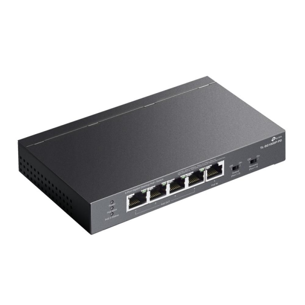 TP-Link - TL-SG1005P-PD switch Gigabit Ethernet (10/100/1000) Energía sobre Ethernet (PoE) Negro
