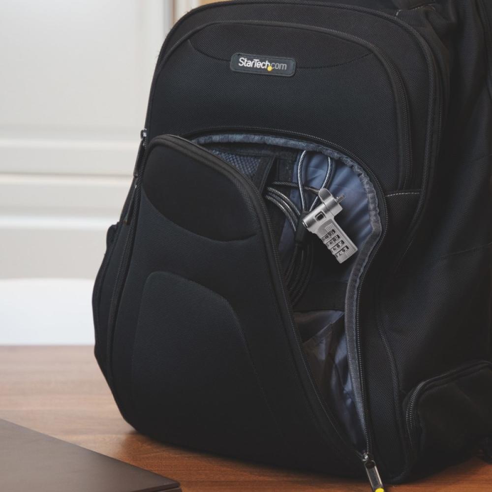 StarTech.com - Cable de 2m Universal de Seguridad para Portátiles - Cable con Candado para Portátiles Compatible con Noble Wedge