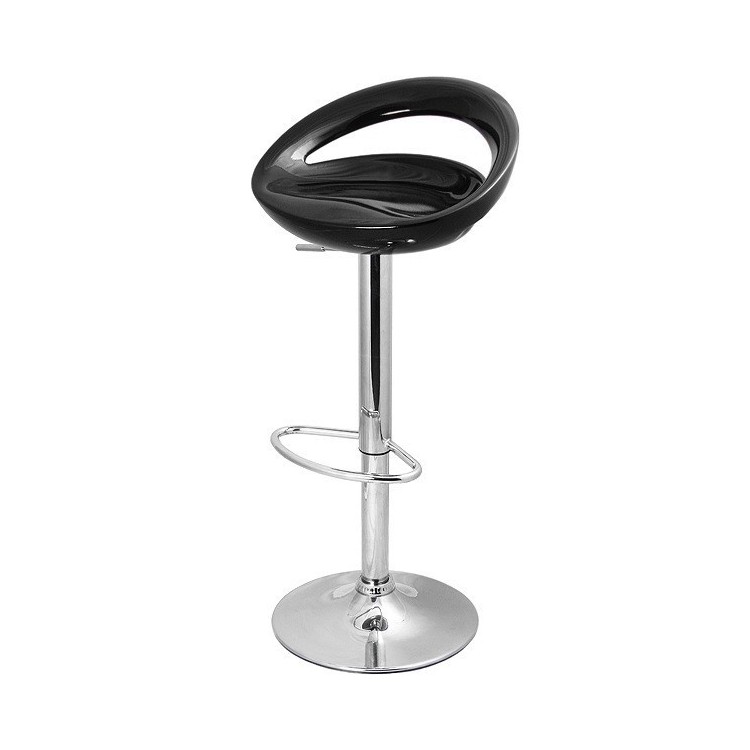 Taburete FLIT, cromado, abs negro