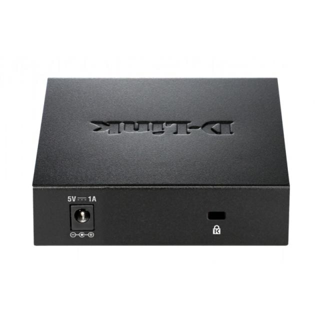 D-Link - DGS-105 switch No administrado L2 Gigabit Ethernet (10/100/1000) Escritorio Negro