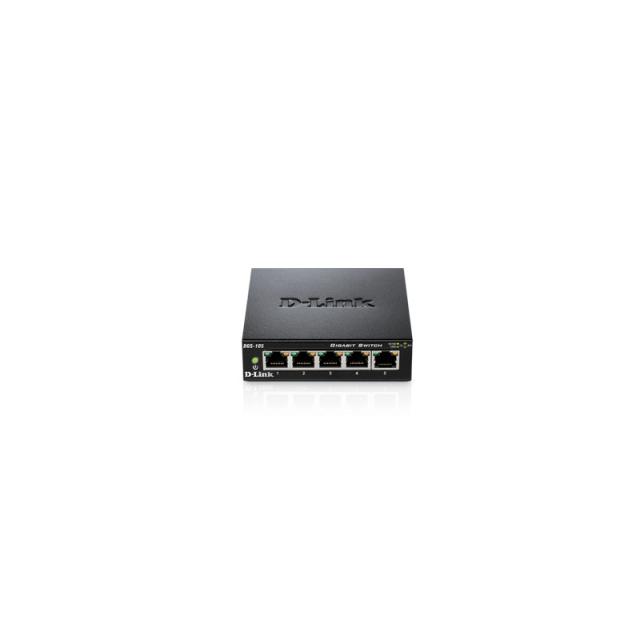 D-Link - DGS-105 switch No administrado L2 Gigabit Ethernet (10/100/1000) Escritorio Negro