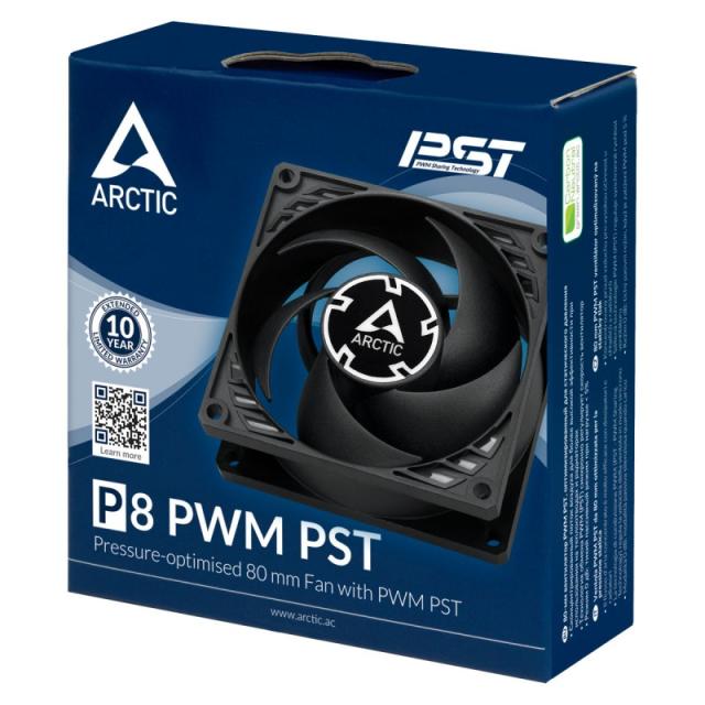 ARCTIC - P8 PWM PST Carcasa del ordenador Ventilador 8 cm Negro