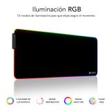 SUBBLIM - Alfombrilla/Tapete Ratón Luz LED RGB 9 colores Extra Grande