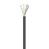 AISENS - Cable de Red Exterior Impermeable RJ45 Cat.6 UTP Rígido CCA AWG23, Negro, 100M