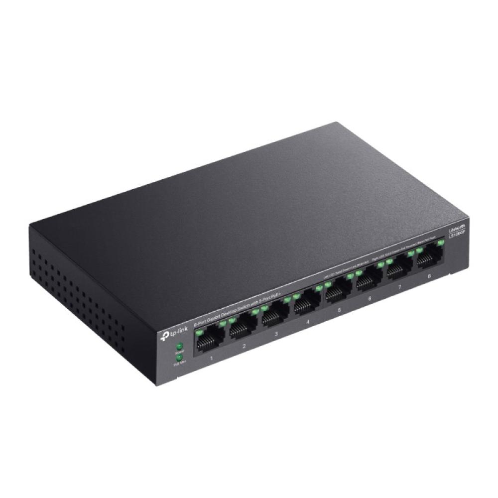 TP-Link - LiteWave LS108GP switch No administrado Gigabit Ethernet (10/100/1000) Energía sobre Ethernet (PoE) Negro