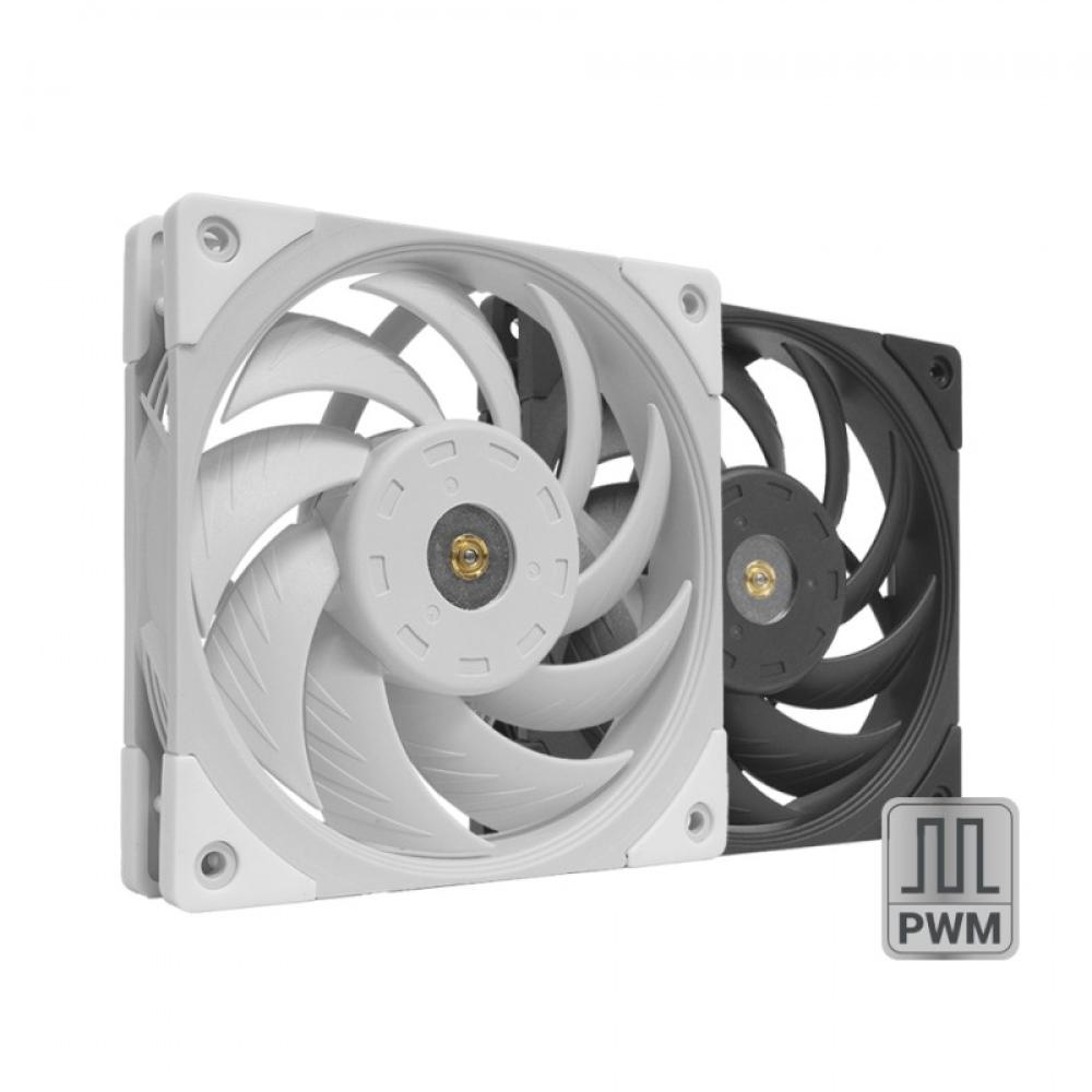 Mars Gaming - MF-NC, Ventilador PC PWM 120mm, Rodamiento FDB de Cobre Hiperbalanceado, Ventilador Silencioso con Diseño - MFNCW