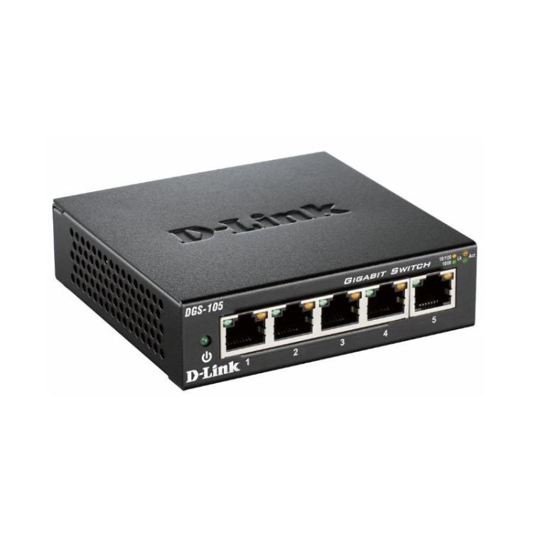 D-Link - DGS-105 No administrado L2 Gigabit Ethernet (10/100/1000) Negro