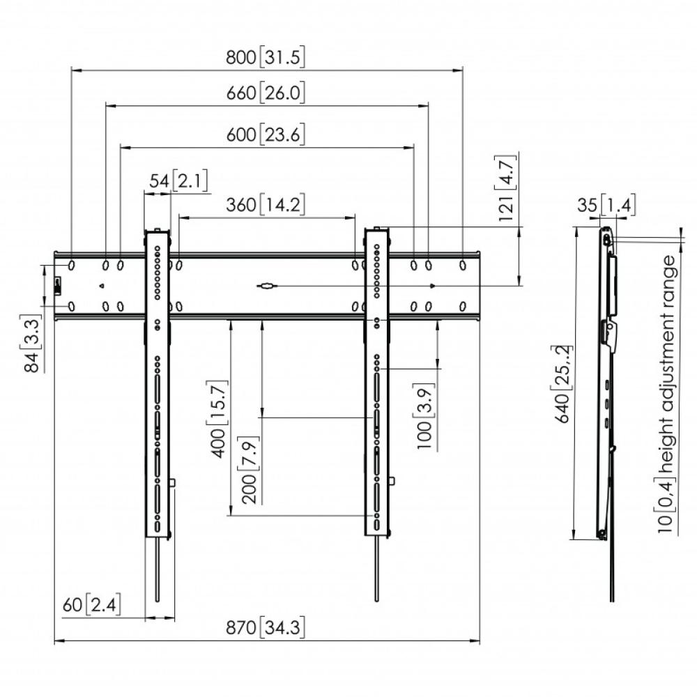 Vogel''s - PFW 6800 2,03 m (80") Negro