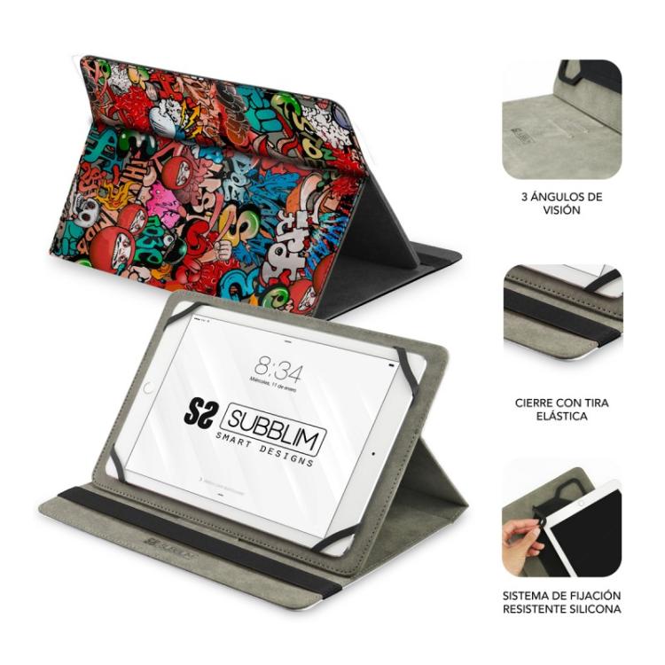 SUBBLIM - Funda Tablet Universal TRENDY CASE GRAFFITI 10.1"