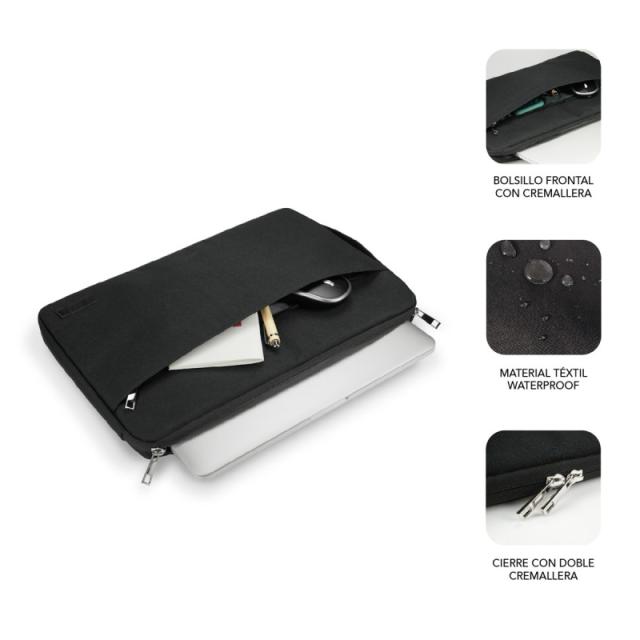 SUBBLIM - Funda Ordenador Urban Laptop Sleeve 13,3-14" Black