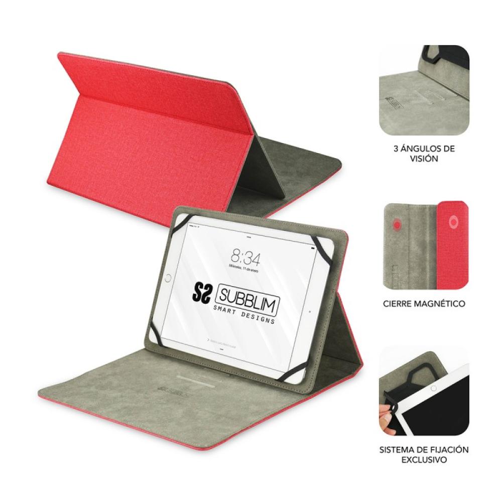 SUBBLIM - Funda Tablet Clever Stand Tablet Case 10,1" Red