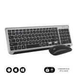 SUBBLIM - Teclado con Ratón Bluetooth + 2.4G Combo Dual Prestige Extendido Gris/Negro