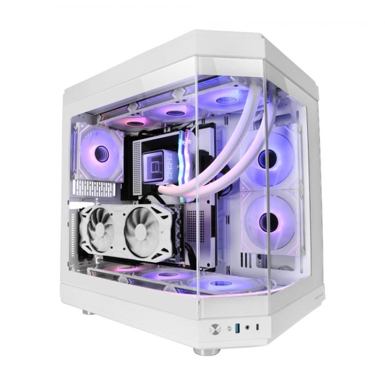 Mars Gaming - MC-3T, Caja Gaming Custom ATX, Triple Ventana Cristal Templado Continuo, Soporte Refrigeración Líquida Com - MC3TB