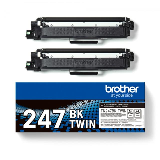 Brother - TN-247BKTWIN cartucho de tóner 2 pieza(s) Original Negro