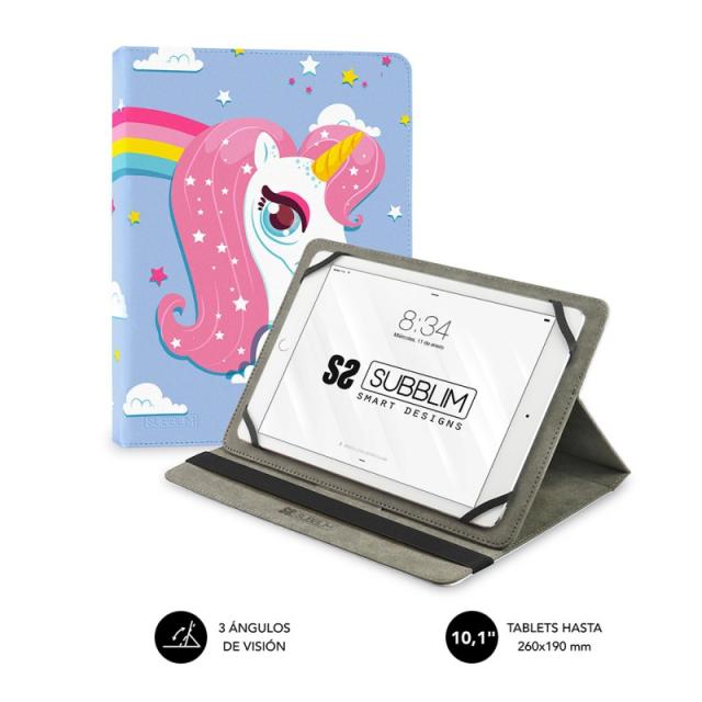 SUBBLIM - Funda Tablet Universal TRENDY CASE UNICORN 10.1"