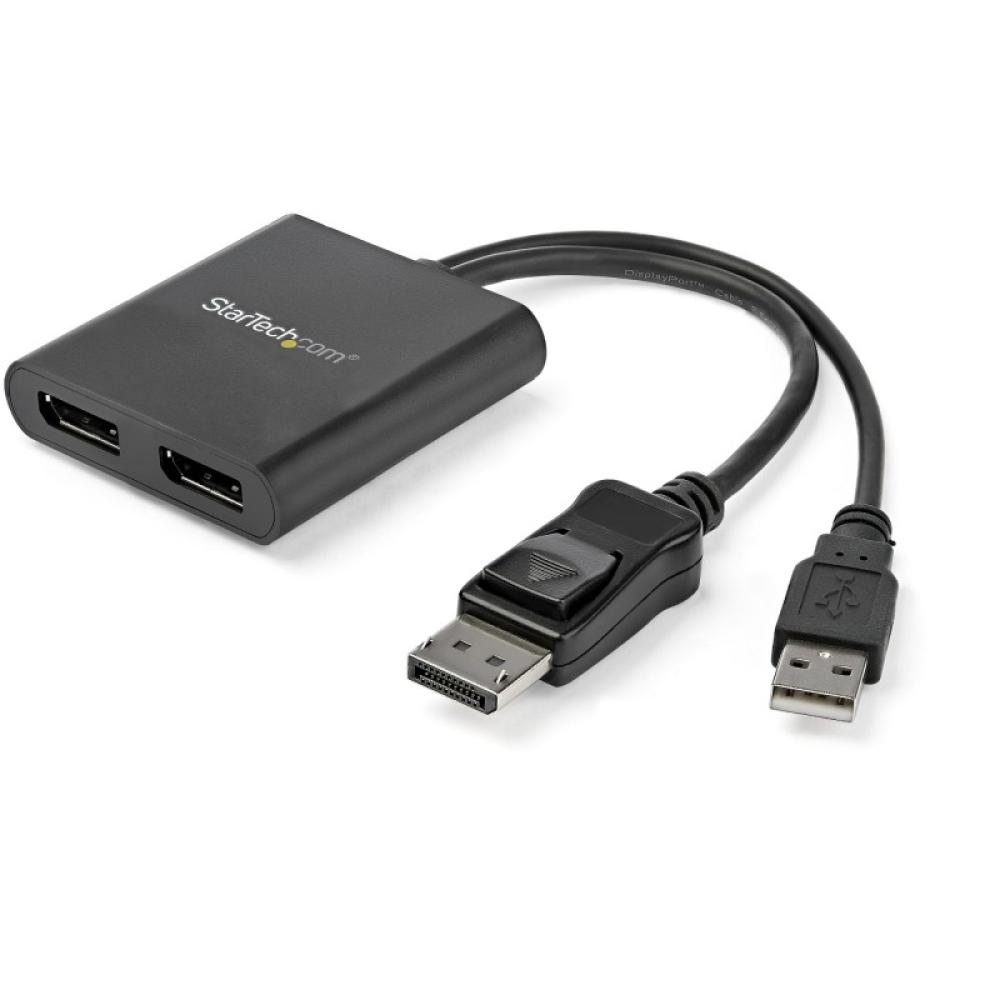 StarTech.com - Hub MST de 2 Puertos DisplayPort 1.2 - Divisor Splitter DP de 2 Monitores - Adaptador DP a 2x DisplayPort 4K 30Hz