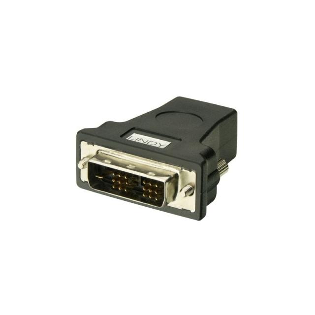 Lindy - 41228 cambiador de género para cable HDMI-A FM DVI-D M Negro