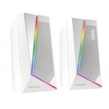 Mars Gaming - ALTAVOCES 2.0 BLUETOOTH 5.0 MS7 WHITE 20W RMS ILUMINACION RGB DINAMICO PROCESADOR DSP