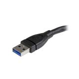 StarTech.com - Cable de 15cm Extensor USB 3.0 - Alargador USB 3.0 SuperSpeed Negro