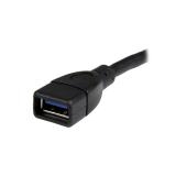 StarTech.com - Cable de 15cm Extensor USB 3.0 - Alargador USB 3.0 SuperSpeed Negro