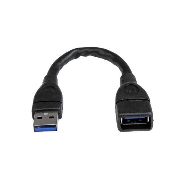 StarTech.com - Cable de 15cm Extensor USB 3.0 - Alargador USB 3.0 SuperSpeed Negro